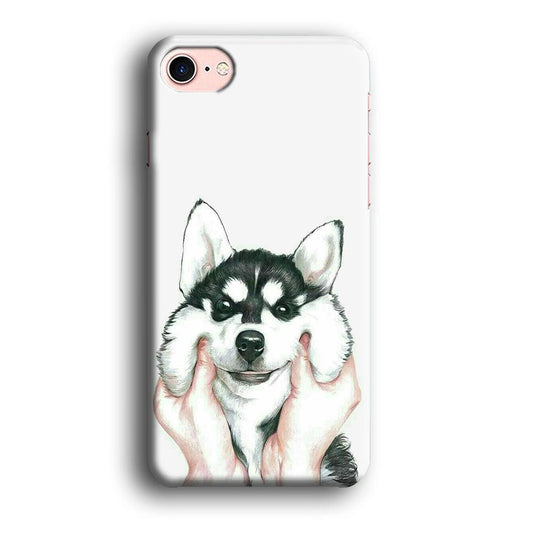 Cute Face Dog 001 iPhone 8 Case-Plastic / Full Wrap (3D Case)-Xtracase
