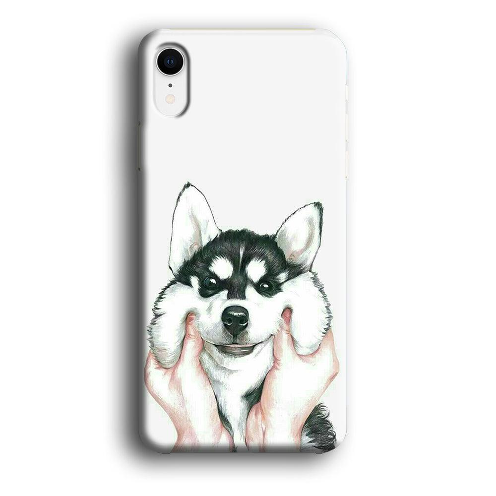 Cute Face Dog 001 iPhone XR Case-Plastic / Full Wrap (3D Case)-Xtracase