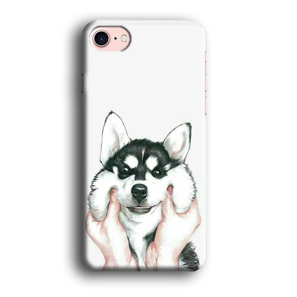 Cute Face Dog 001 iPhone 7 Case-Plastic / Full Wrap (3D Case)-Xtracase