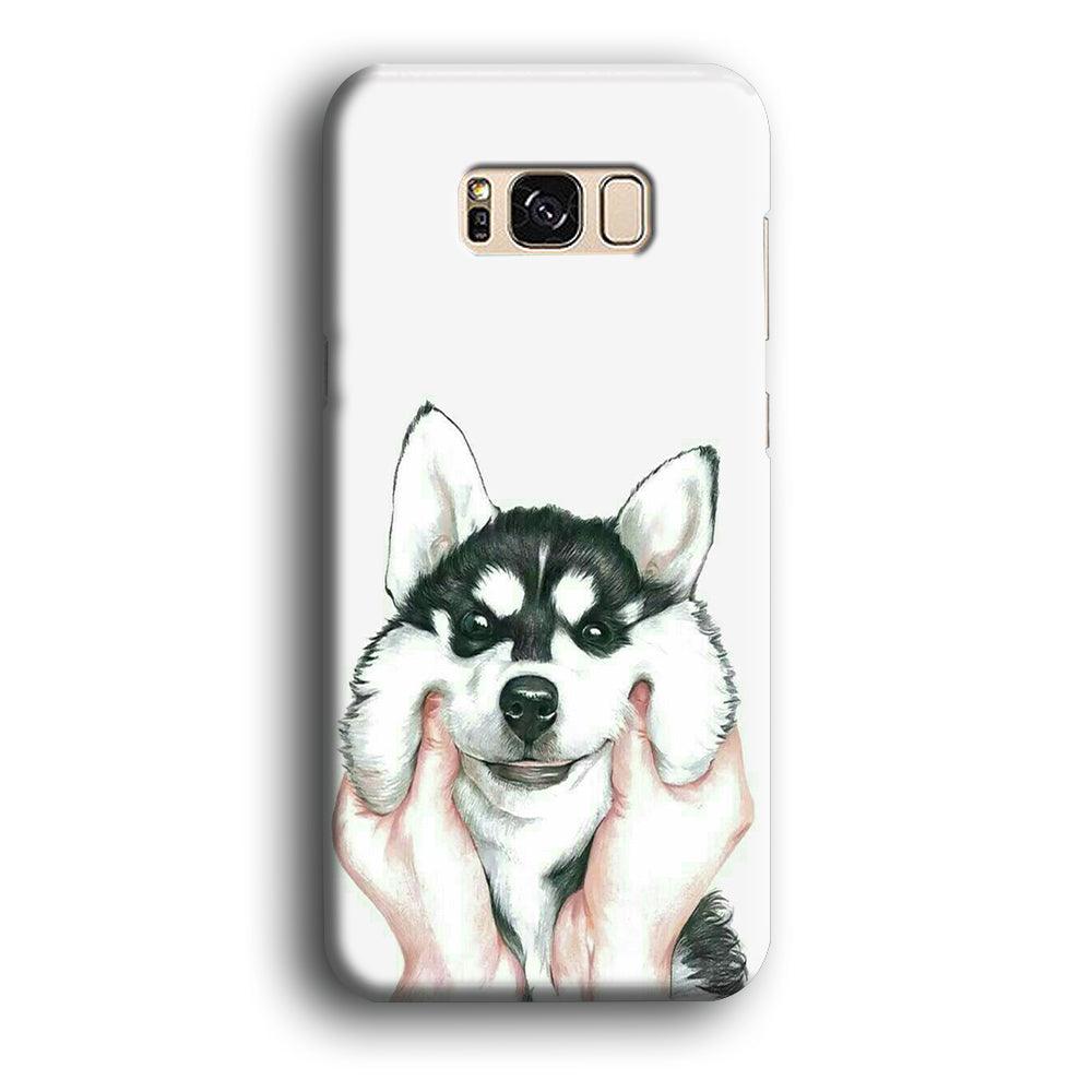 Cute Face Dog 001 Samsung Galaxy S8 Case-Plastic / Full Wrap (3D Case)-Xtracase