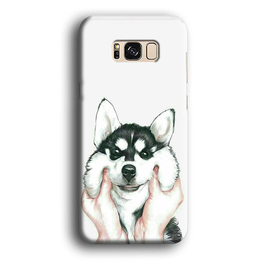 Cute Face Dog 001 Samsung Galaxy S8 Case-Plastic / Full Wrap (3D Case)-Xtracase