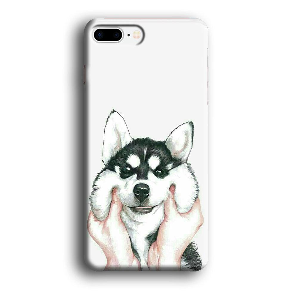 Cute Face Dog 001 iPhone 7 Plus Case-Plastic / Full Wrap (3D Case)-Xtracase
