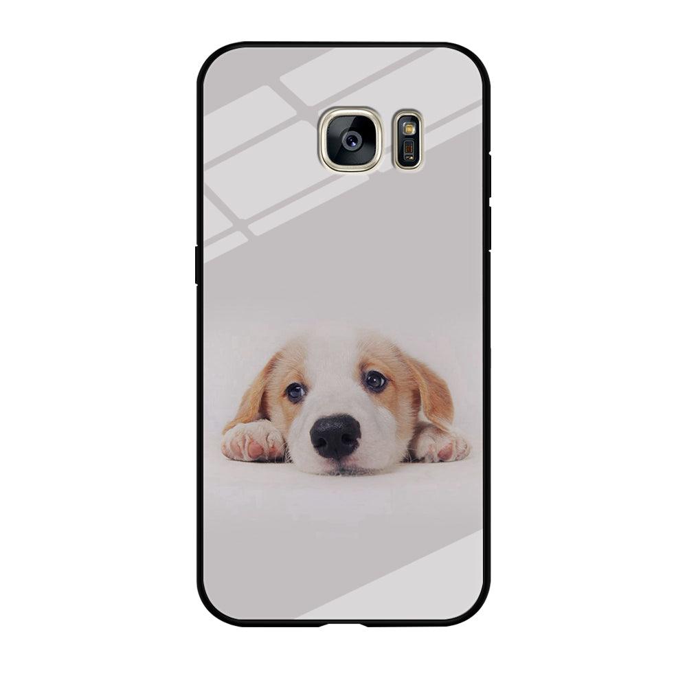 Cute Face Dog 002 Samsung Galaxy S7 Edge Case-Tempered Glass Case-Xtracase