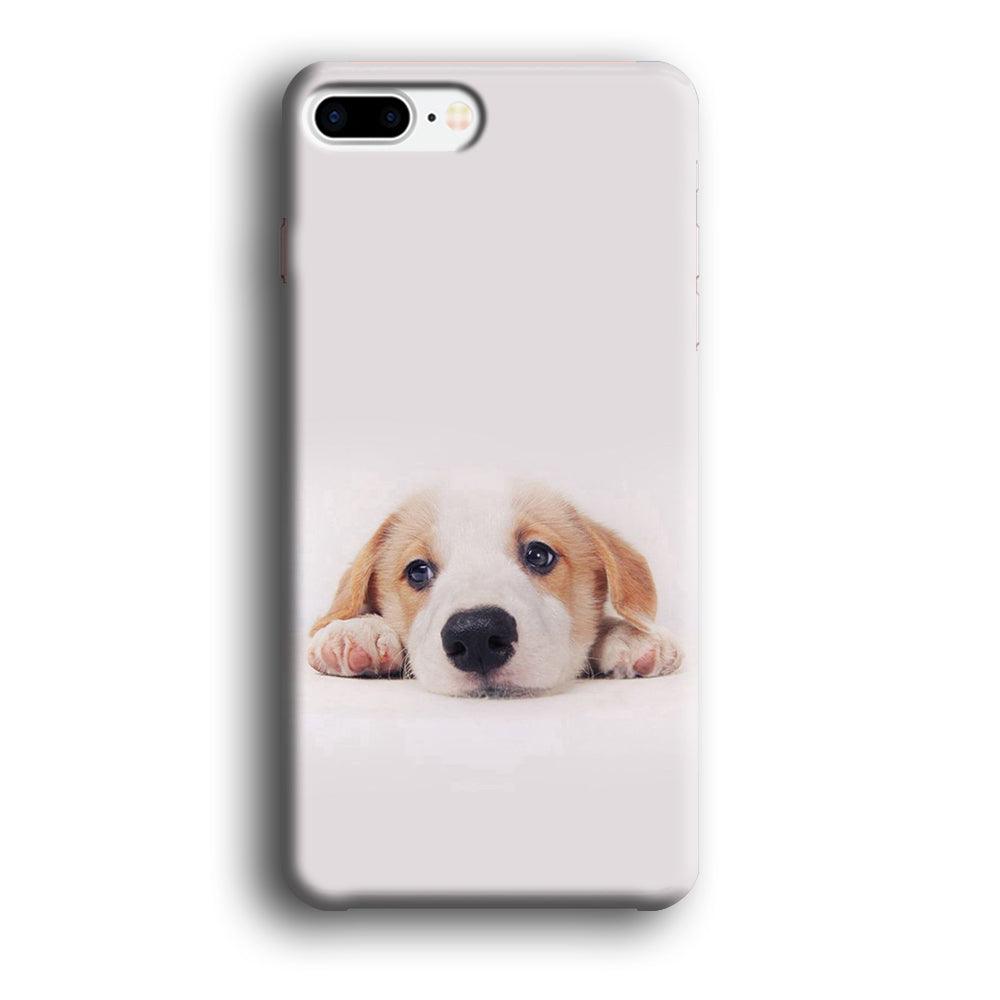 Cute Face Dog 002 iPhone 7 Plus Case-Plastic / Full Wrap (3D Case)-Xtracase