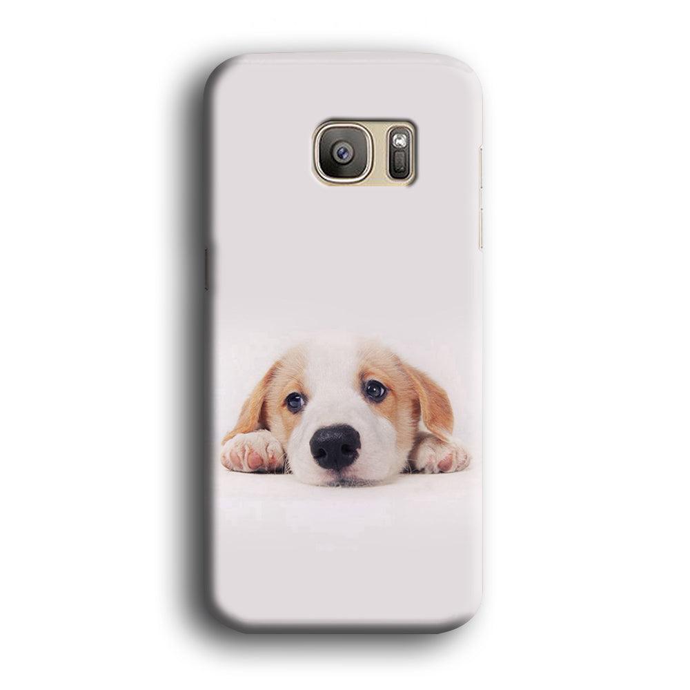 Cute Face Dog 002 Samsung Galaxy S7 Edge Case-Plastic / Full Wrap (3D Case)-Xtracase