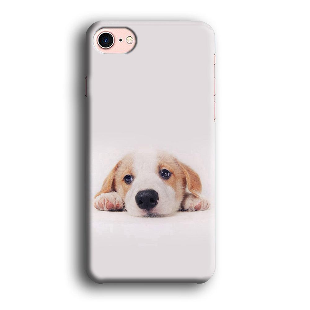 Cute Face Dog 002 iPhone 7 Case-Plastic / Full Wrap (3D Case)-Xtracase