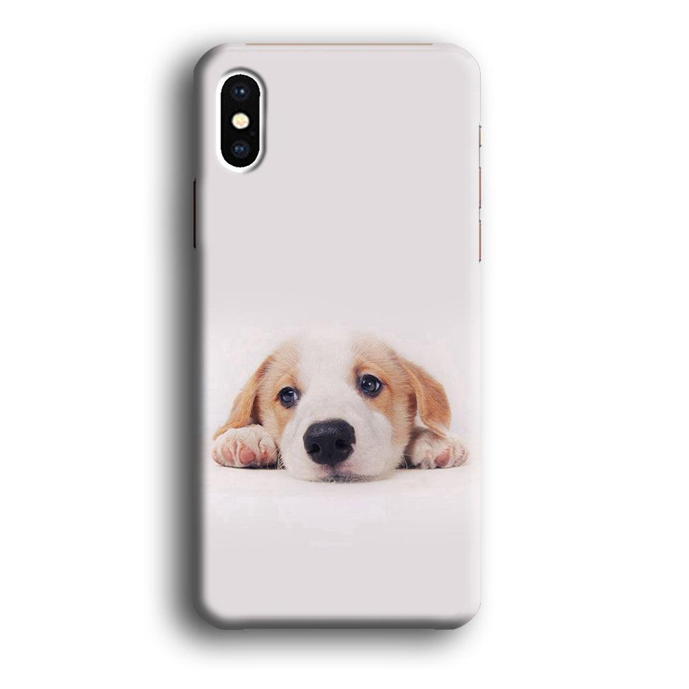 Cute Face Dog 002 iPhone Xs Max Case-Plastic / Full Wrap (3D Case)-Xtracase