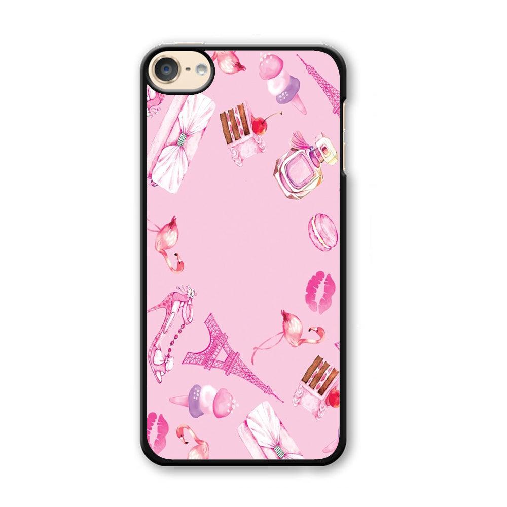 Cute Girly Pink Doodle iPod Touch 6 Case-Plastic / Full Wrap (3D Case)-Xtracase