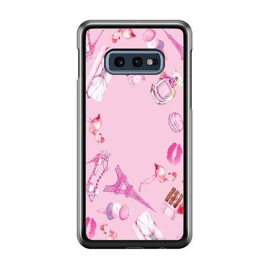 Cute Girly Pink Doodle Samsung Galaxy S10E Case-Plastic / Full Wrap (3D Case)-Xtracase