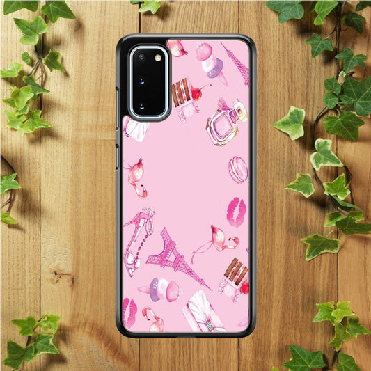 Cute Girly Pink Doodle Samsung Galaxy S20 Case-Plastic / Full Wrap (3D Case)-Xtracase