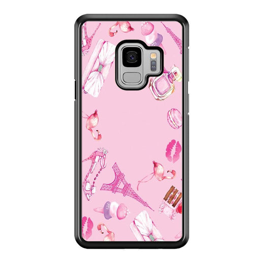 Cute Girly Pink Doodle Samsung Galaxy S9 Case-Plastic / Full Wrap (3D Case)-Xtracase