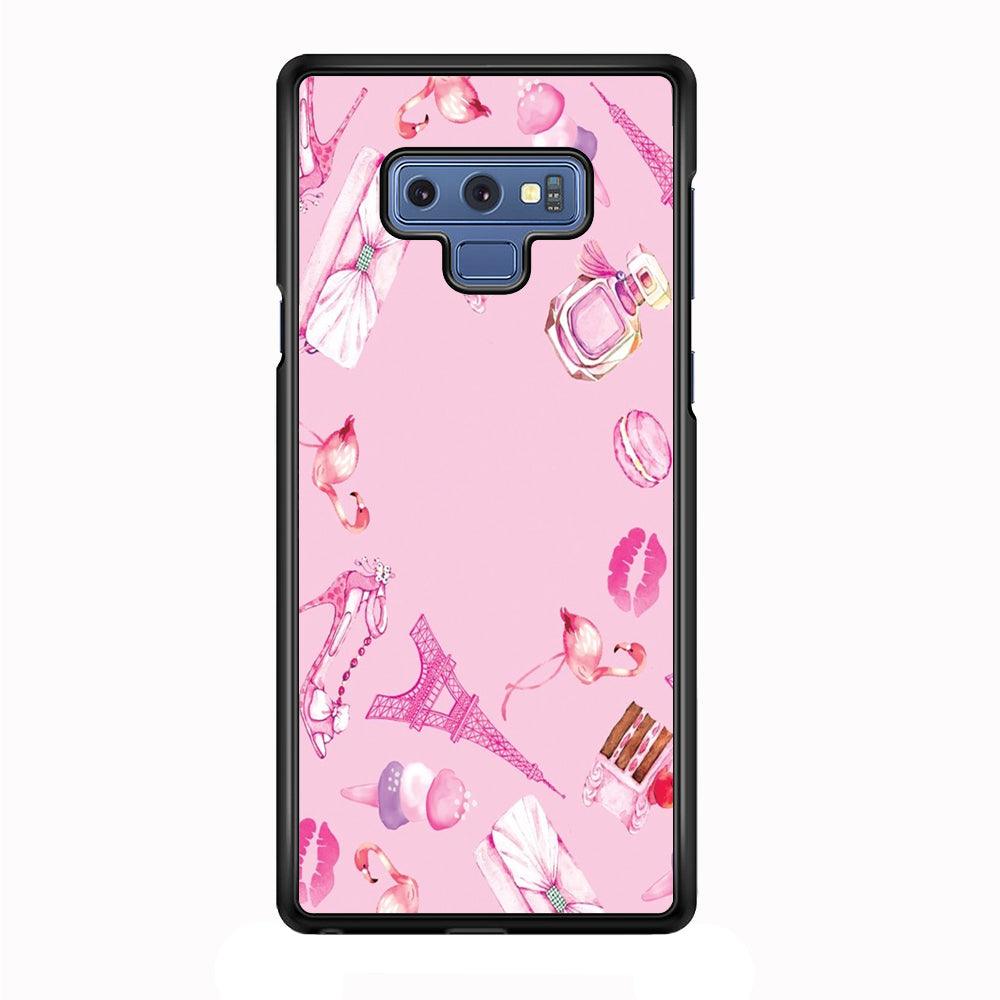 Cute Girly Pink Doodle Samsung Galaxy Note 9 Case-Plastic / Full Wrap (3D Case)-Xtracase