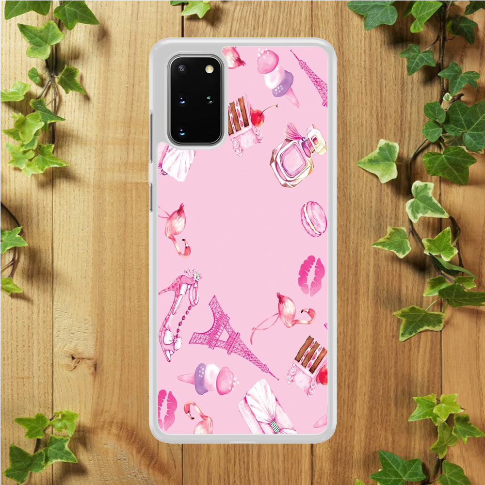 Cute Girly Pink Doodle  Samsung Galaxy S20 Plus Case