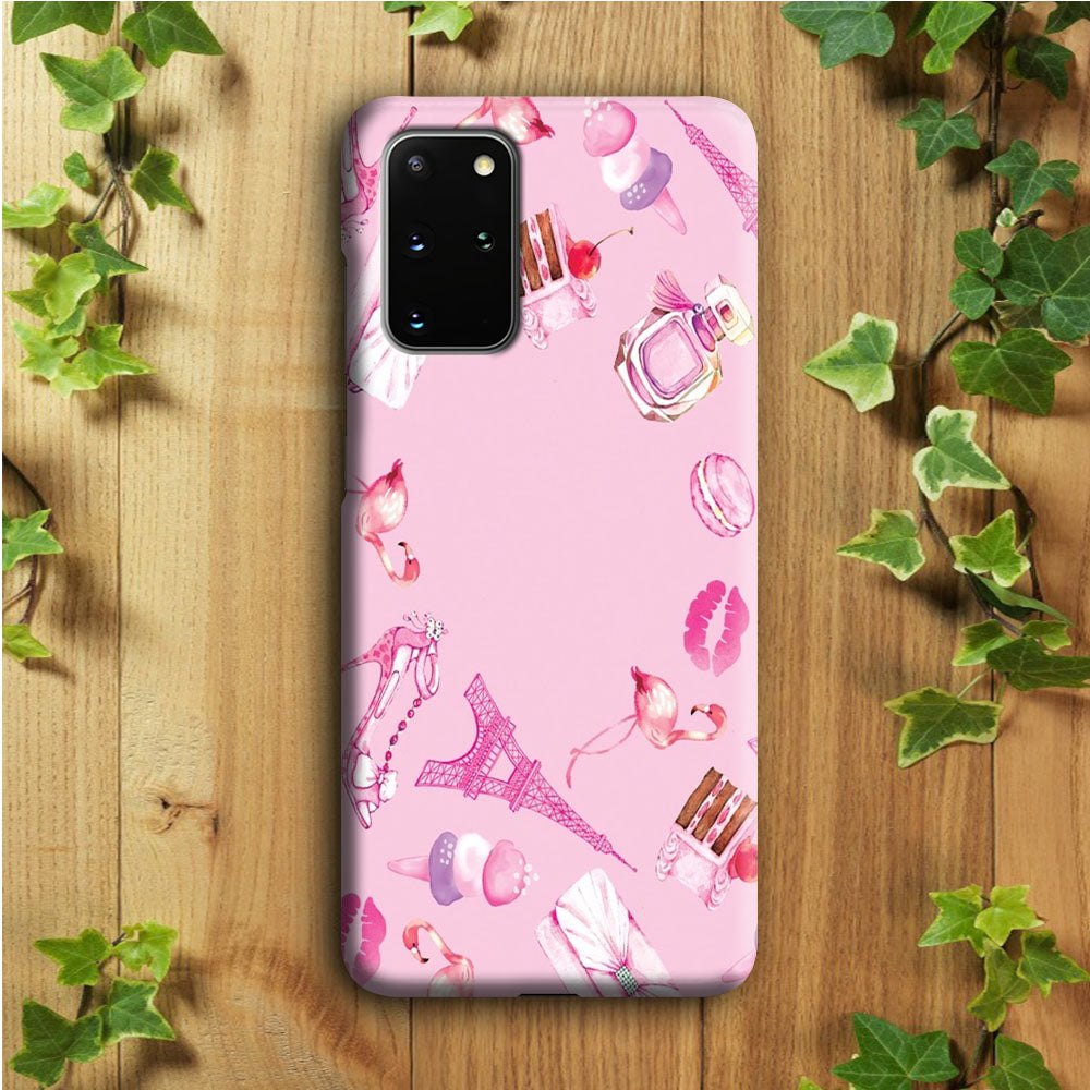 Cute Girly Pink Doodle  Samsung Galaxy S20 Plus Case