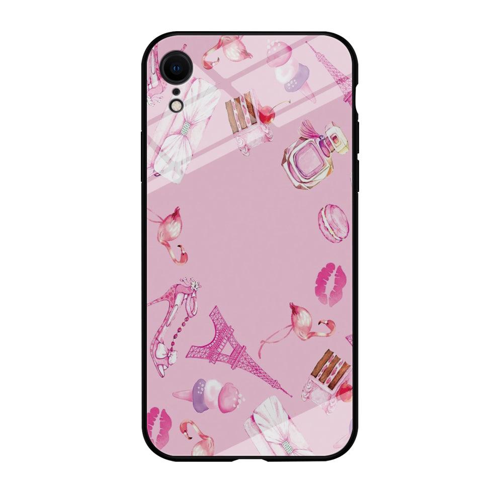Cute Girly Pink Doodle iPhone XR Case-Tempered Glass Case-Xtracase