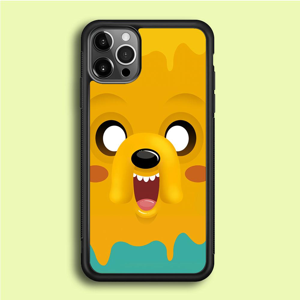 Cute Jake Adventure Time iPhone 12 Pro Case-Rubber / Black (2D Case)-Xtracase