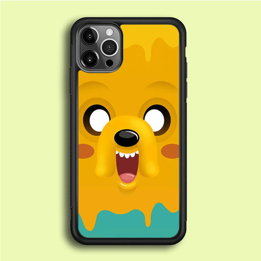 Cute Jake Adventure Time iPhone 12 Pro Case-Rubber / Black (2D Case)-Xtracase