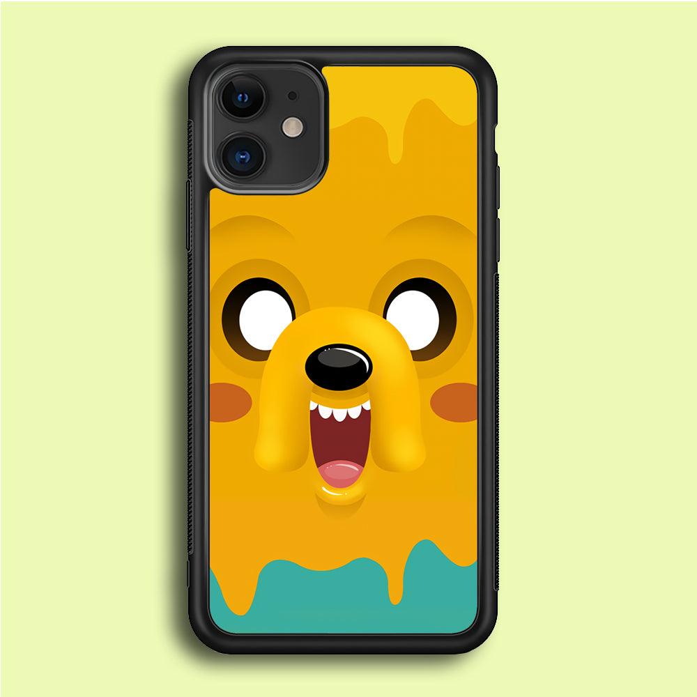 Cute Jake Adventure Time iPhone 12 Mini Case-Rubber / Black (2D Case)-Xtracase