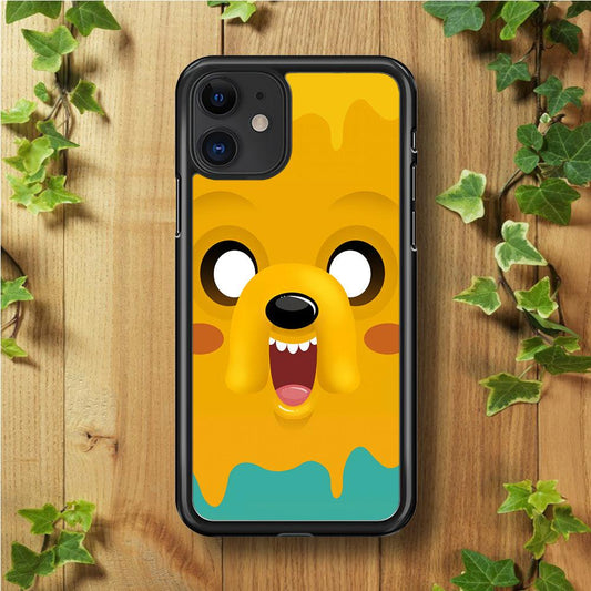 Cute Jake Adventure Time iPhone 11 Case-Rubber / Black (2D Case)-Xtracase