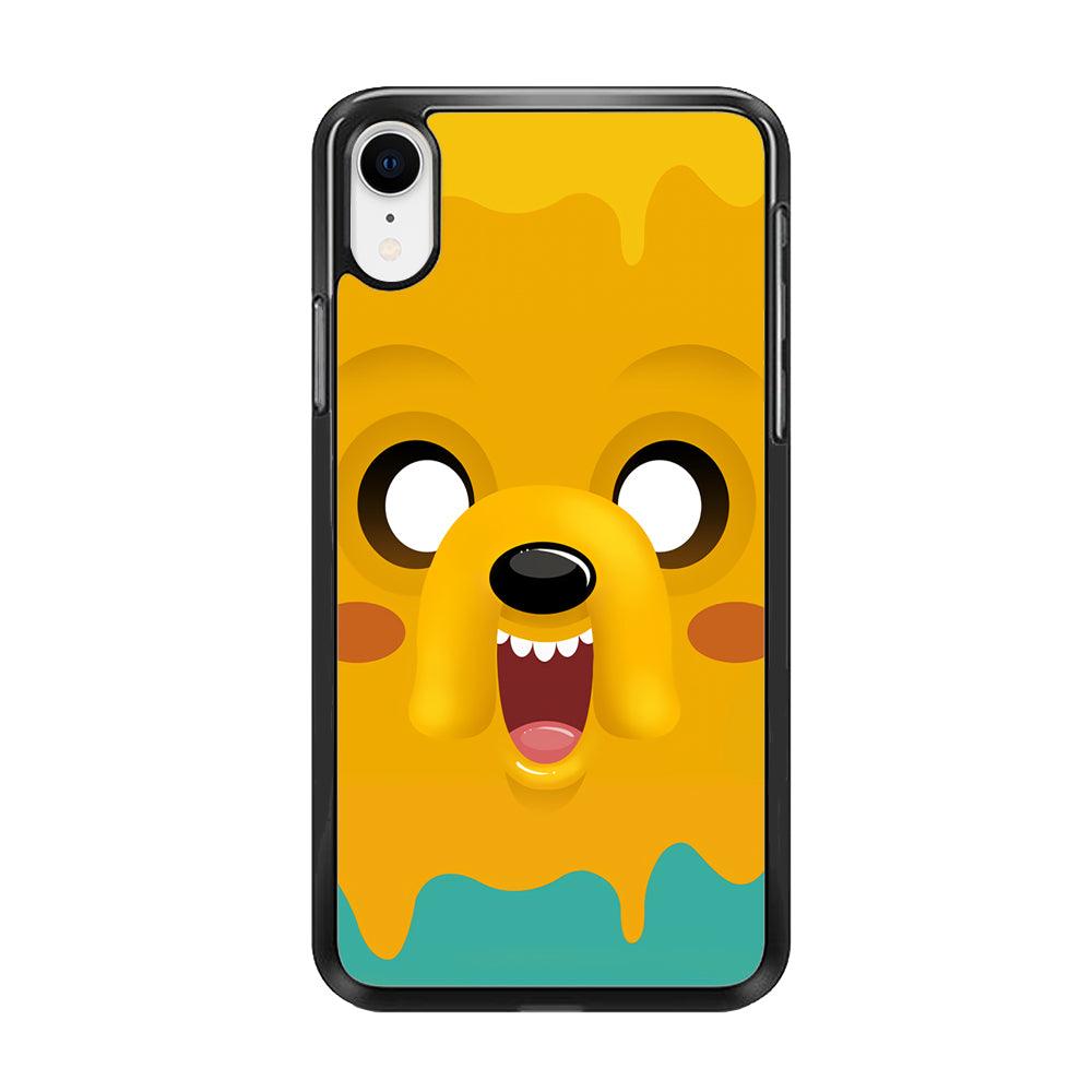 Cute Jake Adventure Time iPhone XR Case-Rubber / Black (2D Case)-Xtracase