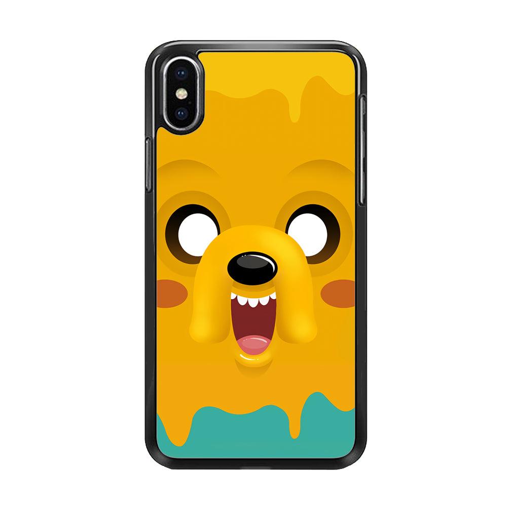 Cute Jake Adventure Time iPhone Xs Case-Rubber / Black (2D Case)-Xtracase