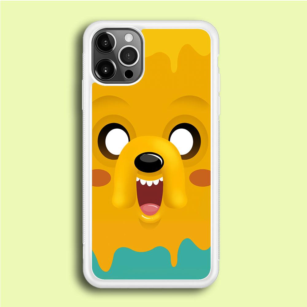 Cute Jake Adventure Time iPhone 12 Pro Case-Rubber / White (2D Case)-Xtracase