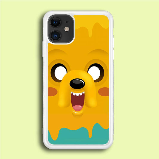 Cute Jake Adventure Time iPhone 12 Case-Rubber / White (2D Case)-Xtracase
