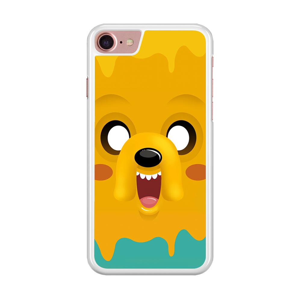 Cute Jake Adventure Time iPhone 8 Case-Rubber / White (2D Case)-Xtracase