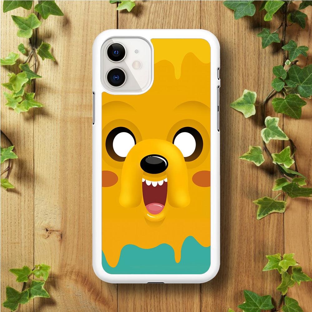 Cute Jake Adventure Time iPhone 11 Case-Rubber / White (2D Case)-Xtracase