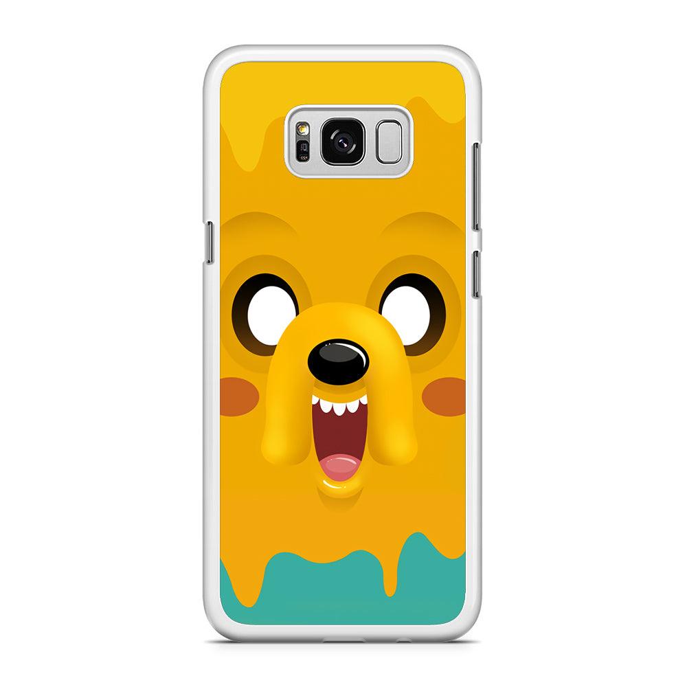 Cute Jake Adventure Time Samsung Galaxy S8 Case-Rubber / White (2D Case)-Xtracase