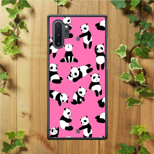 Cute Panda Samsung Galaxy Note 10 Plus Case-Rubber / White (2D Case)-Xtracase