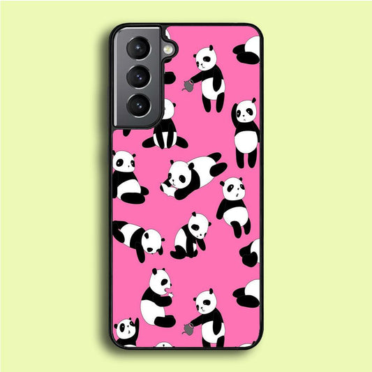 Cute Panda Samsung Galaxy S21 Case-Plastic / Full Wrap (3D Case)-Xtracase