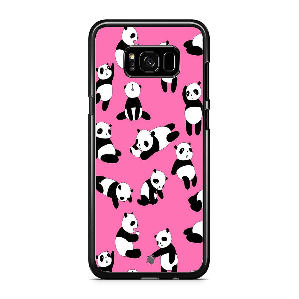 Cute Panda Samsung Galaxy S8 Case-Rubber / Black (2D Case)-Xtracase