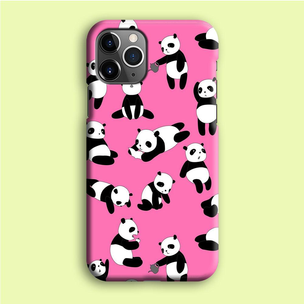 Cute Panda iPhone 12 Pro Case-Plastic / Full Wrap (3D Case)-Xtracase