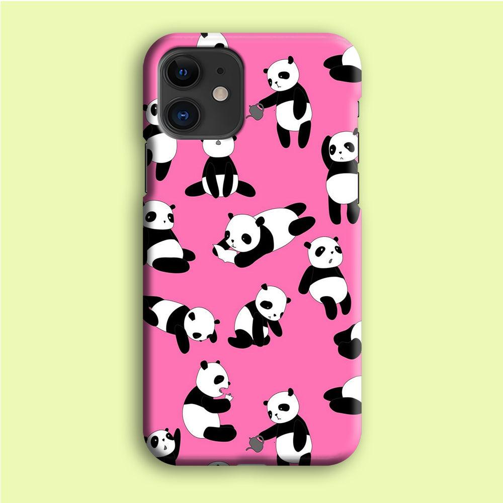 Cute Panda iPhone 12 Mini Case-Plastic / Full Wrap (3D Case)-Xtracase