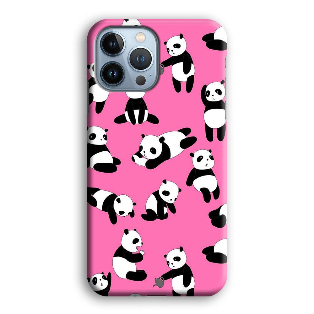 Cute Panda iPhone 13 Pro Case-Plastic / Full Wrap (3D Case)-Xtracase