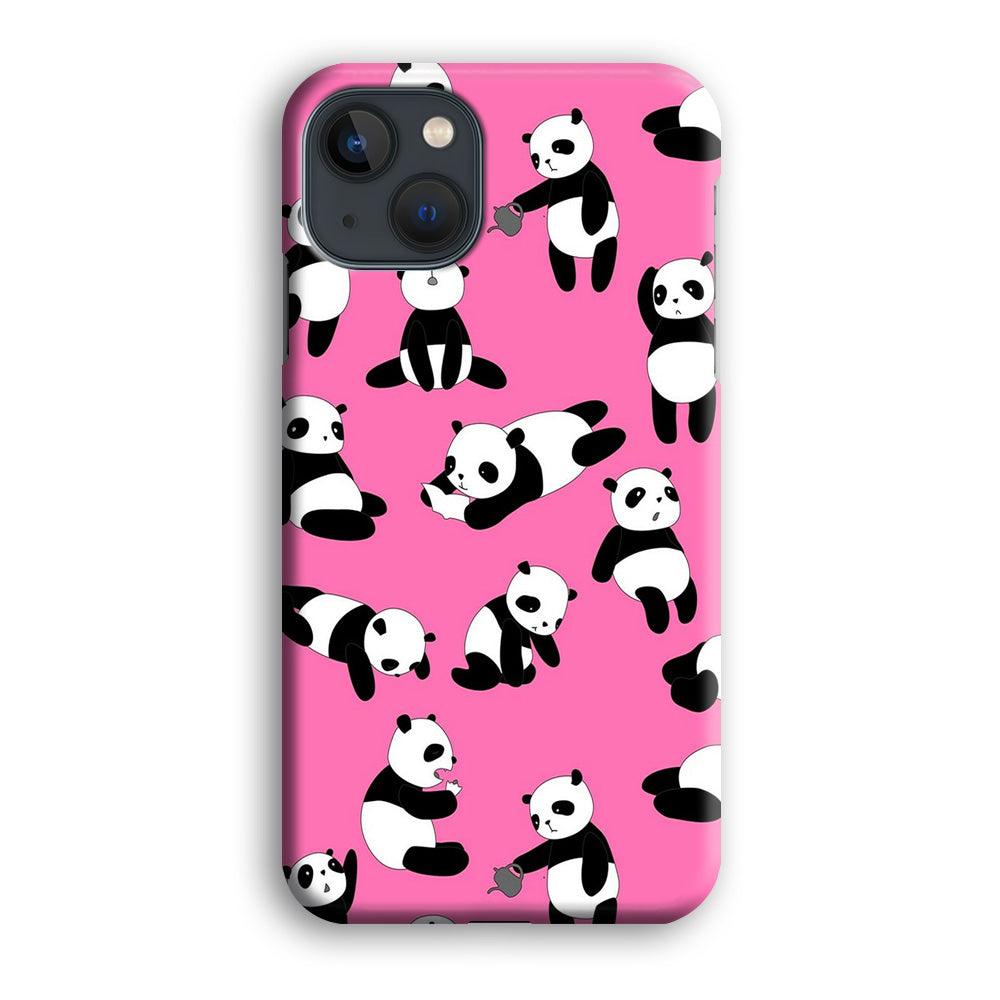 Cute Panda iPhone 13 Mini Case-Plastic / Full Wrap (3D Case)-Xtracase