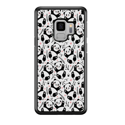 Cute Panda White Doodle Samsung Galaxy S9 Case-Plastic / Full Wrap (3D Case)-Xtracase