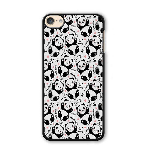 Cute Panda White Doodle iPod Touch 6 Case-Plastic / Full Wrap (3D Case)-Xtracase