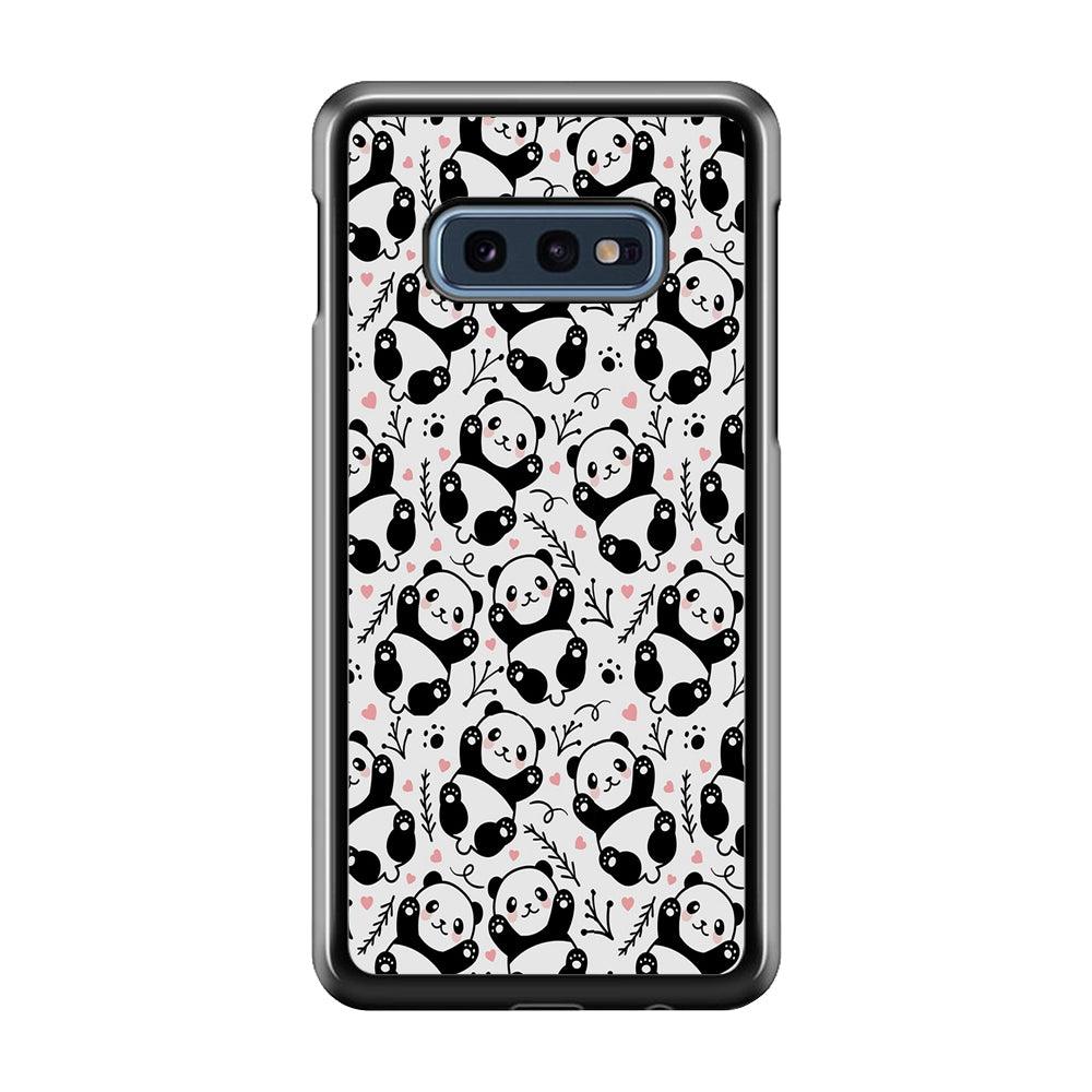 Cute Panda White Doodle Samsung Galaxy S10E Case-Plastic / Full Wrap (3D Case)-Xtracase