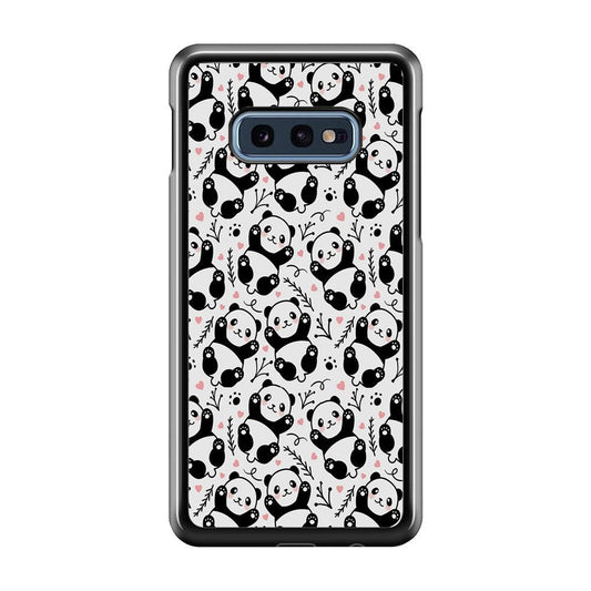 Cute Panda White Doodle Samsung Galaxy S10E Case-Plastic / Full Wrap (3D Case)-Xtracase