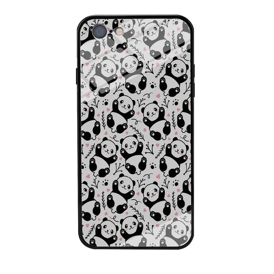 Cute Panda White Doodle iPhone 6 Plus | 6s Plus Case-Tempered Glass Case-Xtracase