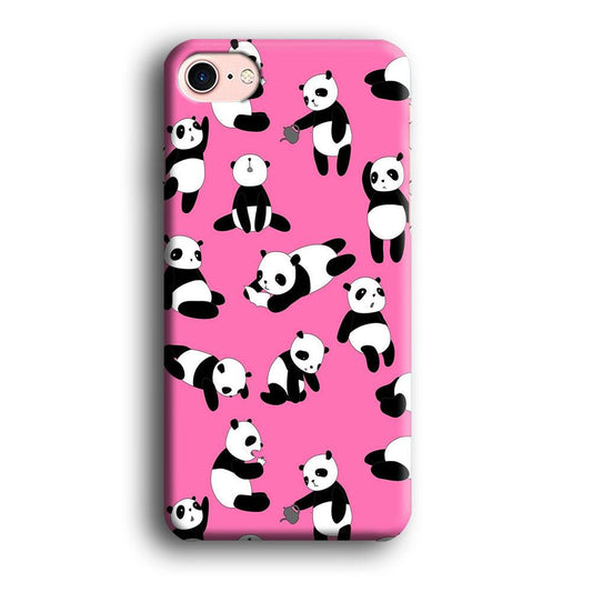 Cute Panda iPhone 8 Case-Plastic / Full Wrap (3D Case)-Xtracase