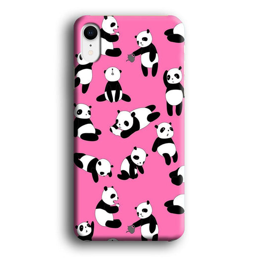Cute Panda iPhone XR Case-Plastic / Full Wrap (3D Case)-Xtracase
