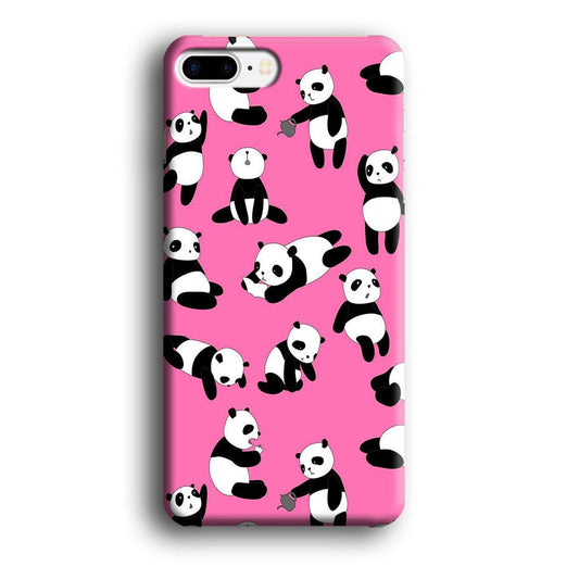 Cute Panda iPhone 8 Plus Case-Plastic / Full Wrap (3D Case)-Xtracase