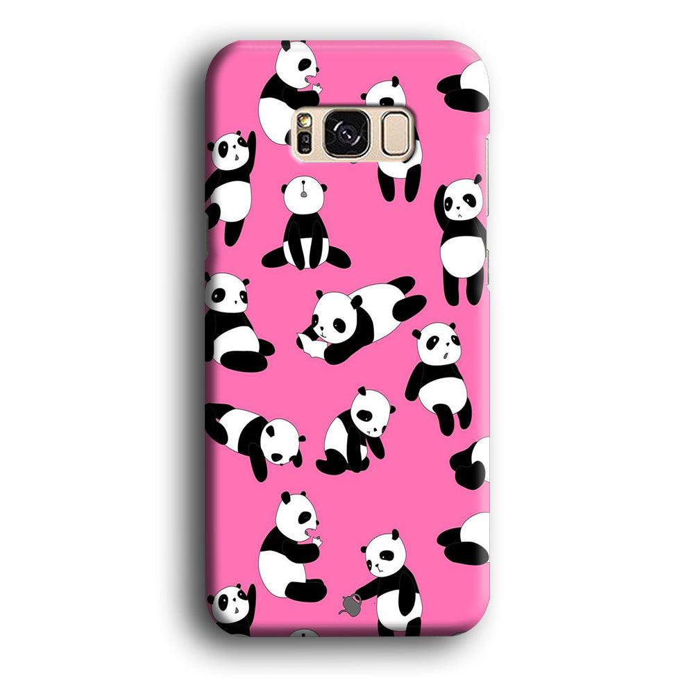 Cute Panda Samsung Galaxy S8 Case-Plastic / Full Wrap (3D Case)-Xtracase
