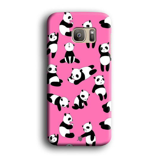 Cute Panda Samsung Galaxy S7 Edge Case-Plastic / Full Wrap (3D Case)-Xtracase