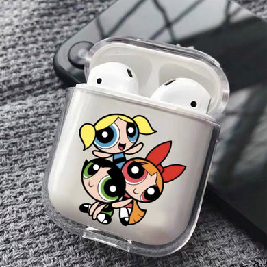 Cute Powerpuff Girls Hard Plastic Protective Clear Case Cover For Apple Airpods