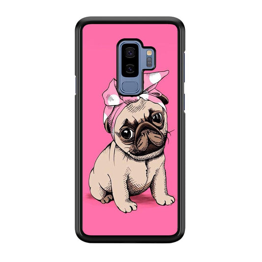 Cute Puppy Pink Samsung Galaxy S9 Plus Case-Plastic / Full Wrap (3D Case)-Xtracase