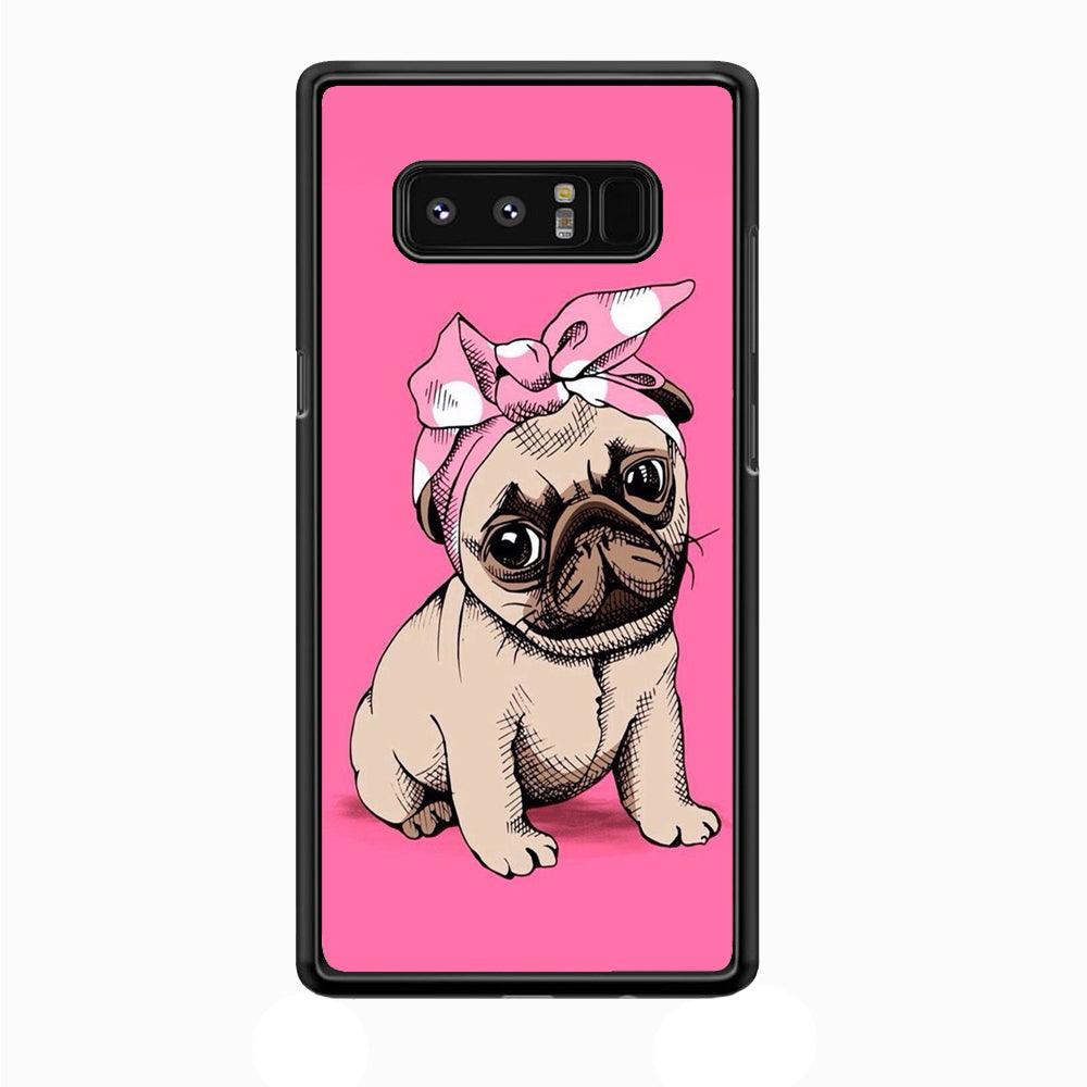 Cute Puppy Pink Samsung Galaxy Note 8 Case-Plastic / Full Wrap (3D Case)-Xtracase